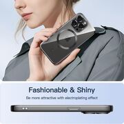 Husa iPhone 15 Pro cu MagSafe si protectie pentru lentile anti-shock 1.5 mm, negru-clear