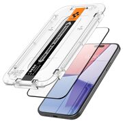 Folie iPhone 15 Plus Spigen Glas.tR EZ Fit, negru