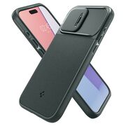 Husa iPhone 15 Pro Spigen Optik Armor, verde
