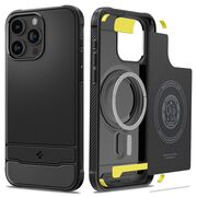 Husa iPhone 15 Pro Spigen Rugged Armor MagSafe, negru