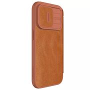 Husa iPhone 15 Pro Nillkin QIN Pro Leather, maro