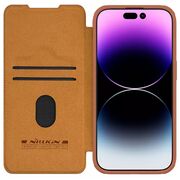 Husa iPhone 15 Pro Nillkin QIN Pro Leather, maro