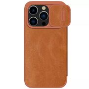 Husa iPhone 15 Pro Nillkin QIN Pro Leather, maro