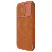 Husa iPhone 15 Pro Max Nillkin QIN Pro Leather, maro