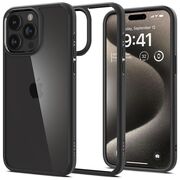 Husa iPhone 15 Pro Spigen Ultra Hybrid, transparent - negru