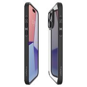 Husa iPhone 15 Pro Spigen Ultra Hybrid, transparent - negru