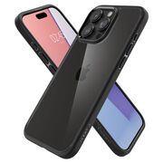 Husa iPhone 15 Pro Max Spigen Ultra Hybrid, transparent - negru