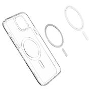 Husa iPhone 15 Spigen Ultra Hybrid MagSafe, transparent - alb