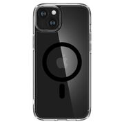 Husa iPhone 15 Plus Spigen Ultra Hybrid MagSafe, transparent-negru