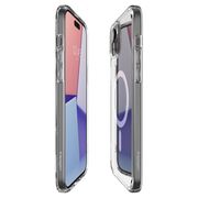 Husa iPhone 15 Plus Spigen Ultra Hybrid MagSafe, transparent-alb