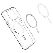Husa iPhone 15 Pro Spigen Ultra Hybrid MagSafe, transparent - alb