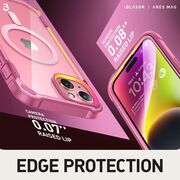 Pachet 360: Husa cu folie integrata iPhone 15 i-Blason Ares MagSafe, pink
