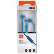 Casti audio cu fir, in-ear JBL T110, mufa Jack 3.5mm, albastru