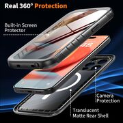 Pachet 360: Husa cu folie integrata iPhone 15 Pro Max cu MagSafe ShockProof Dust-Water Proof Full Body, negru