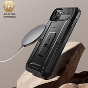 Pachet 360: Husa cu folie integrata iPhone 15 Plus Supcase Unicorn Beetle Pro, negru
