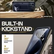 Pachet 360: Husa cu folie integrata iPhone 15 Pro Max Supcase Unicorn Beetle Pro, albastru