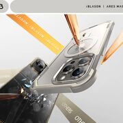 Pachet 360: Husa cu folie integrata iPhone 15 Pro Max i-Blason Ares MagSafe, gri