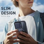 Pachet 360: Husa cu folie integrata iPhone 15 Pro Max i-Blason Shield MagSafe, albastru
