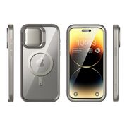 Pachet 360: Husa cu folie integrata iPhone 15 Pro Max i-Blason Shield MagSafe, gri