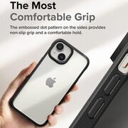 Husa iPhone 15 Plus Ringke Fusion Bold, transparent - negru