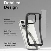 Husa iPhone 15 Pro Ringke Fusion Bold, transparent - negru