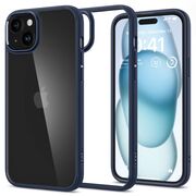 Husa iPhone 15 Spigen Ultra Hybrid, clear - navy blue