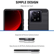Husa Xiaomi 13T, 13T Pro Carbon Silicone, negru