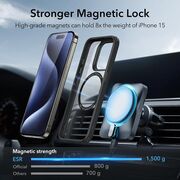 Husa iPhone 15 Pro Max cu MagSafe ESR Classic Hybrid HaloLock Kickstand, negru/transparenta