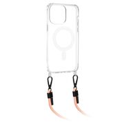 Husa iPhone 15 Techsuit Acrylic MagSafe Crossbody, roz