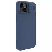 Husa iPhone 15 Nillkin CamShield Silky MagSafe, albastru