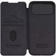 Husa iPhone 15 Nillkin QIN Pro Leather, negru