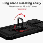 Husa iPhone XS Max cu inel Ring Armor Kickstand Tough Rugged cu protectie camera (negru)