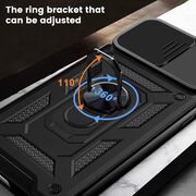 Husa pentru Motorola Moto G54, G54 Power Edition cu inel Ring Armor Kickstand Tough, protectie camera (negru)