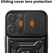 Husa pentru Motorola Moto G54, G54 Power Edition cu inel Ring Armor Kickstand Tough, protectie camera (negru)