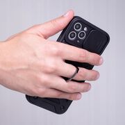 Husa pentru iPhone 12 Pro Max cu inel Ring Armor Kickstand Tough, protectie camera (negru)