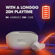 Casti JBL Vibe 100TWS, True wireless, Bluetooth, In-ear, Microfon, Ivory