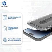 Folie din sticla privacy iPhone 15 Lito - Magic Glass Box D+ Tools cu aplicator