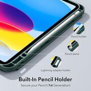 Husa iPad 10 (2022) 10.9 ESR - Rebound Pencil cu slot pentru Apple Pencil, forest green