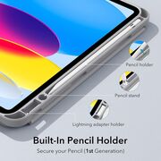 Husa iPad 10 (2022) 10.9 ESR - Rebound Pencil cu slot pentru Apple Pencil, sliver grey
