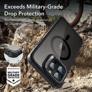 Pachet 360: Husa cu folie integrata iPhone 14 Pro Max cu MagSafe ESR Full Body Shock Armor Kickstand HaloLock, negru/transparenta