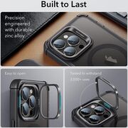 Pachet 360: Husa cu folie integrata iPhone 14 Pro Max cu MagSafe ESR Full Body Shock Armor Kickstand HaloLock, negru/transparenta