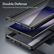 Pachet 360: Husa cu folie intregrata Samsung Galaxy S23 Ultra ESR - Shock Armor Kickstand, negru / transparent