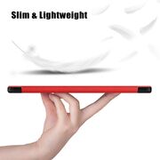 Husa Samsung Galaxy Tab A9+ Plus 11 inch UltraSlim de tip stand, functie sleep/wake-up, burgundy