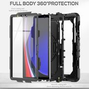 Pachet 360: Husa cu folie integrata Samsung Galaxy Tab S9 / S9 FE inch Shockproof Armor, negru