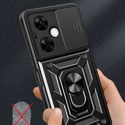 Husa OnePlus Nord CE 3 Lite cu inel Ring Armor Kickstand Tough Rugged cu protectie camera (negru)