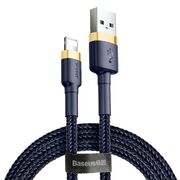 Cablu date iPhone Baseus, 2.4A, albastru/auriu, CALKLF-BV3