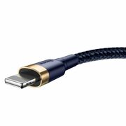 Cablu date iPhone Baseus, 2.4A, albastru/auriu, CALKLF-BV3