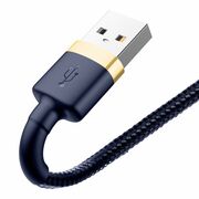 Cablu date iPhone Baseus, 2.4A, albastru/auriu, CALKLF-BV3