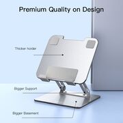 Suport tableta/telefon/laptop pentru birou, pliabil, aluminiu Yesido C185, argintiu