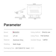 Suport laptop / tableta pentru birou, reglabil si pliabil, aluminiu Yesido LP04, argintiu